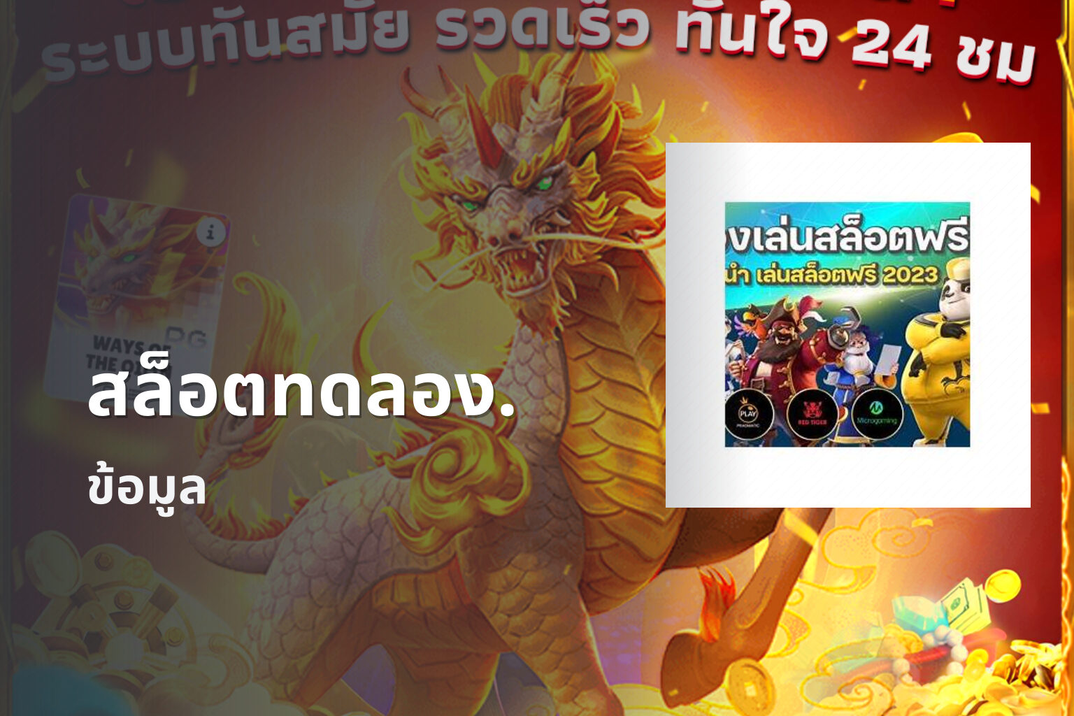 สล็อตทดลอง. ข้อมูล