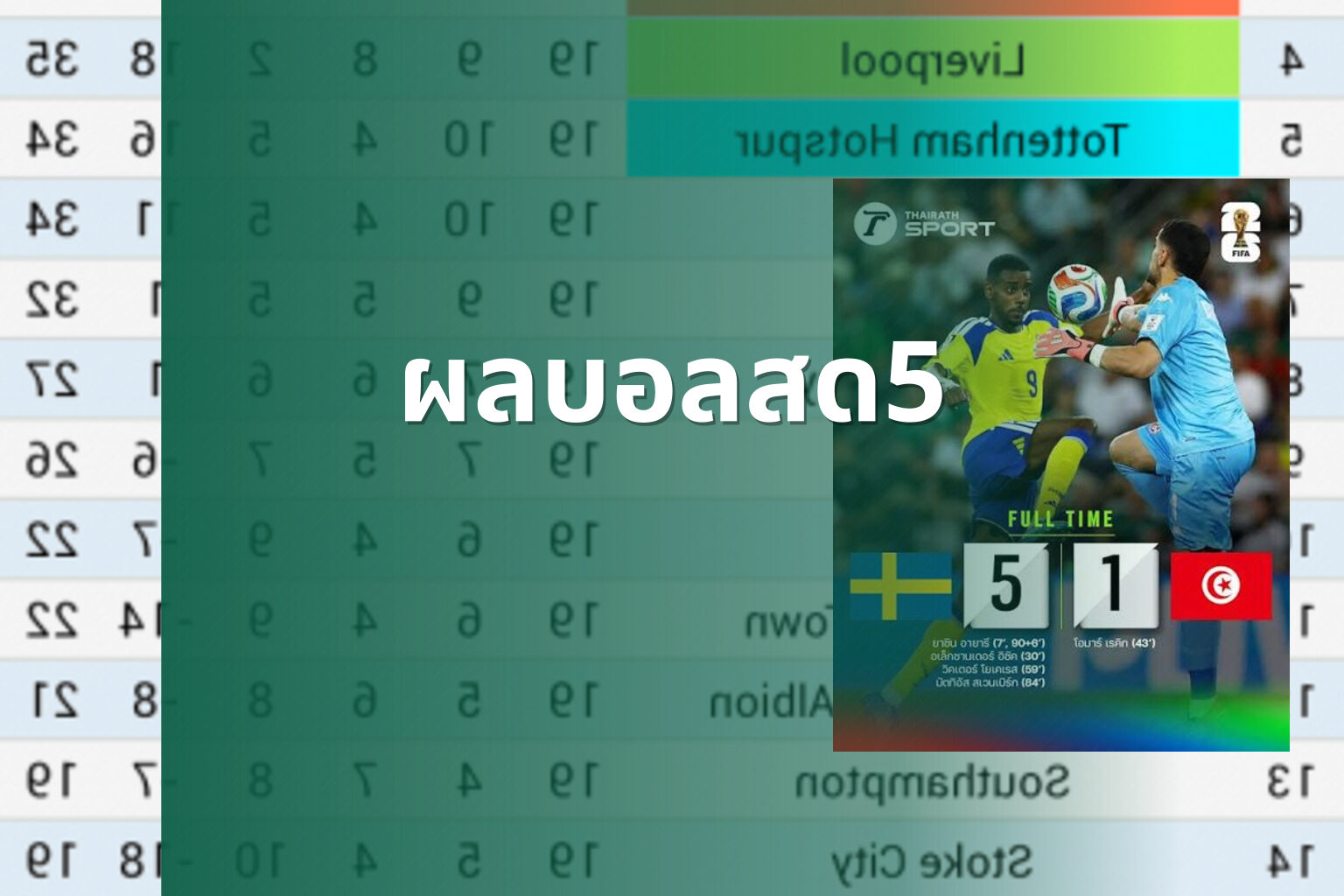 ผลบอลสด5 - live football scores