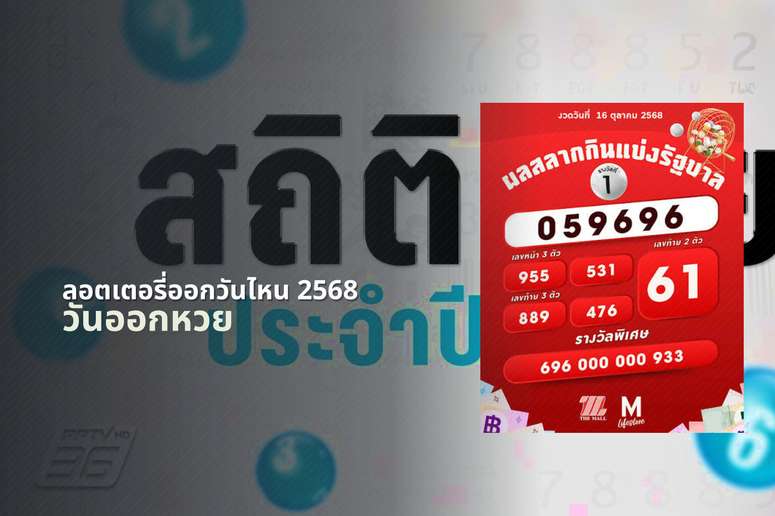 ลอตเตอรี่ออกวันไหน 2568 - lottery schedule