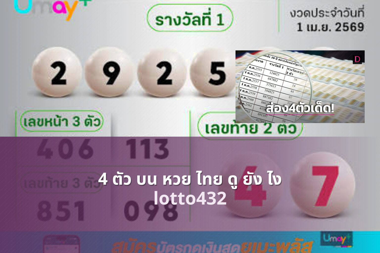 4 ตัว บน หวย ไทย ดู ยัง ไง - lottery analysis