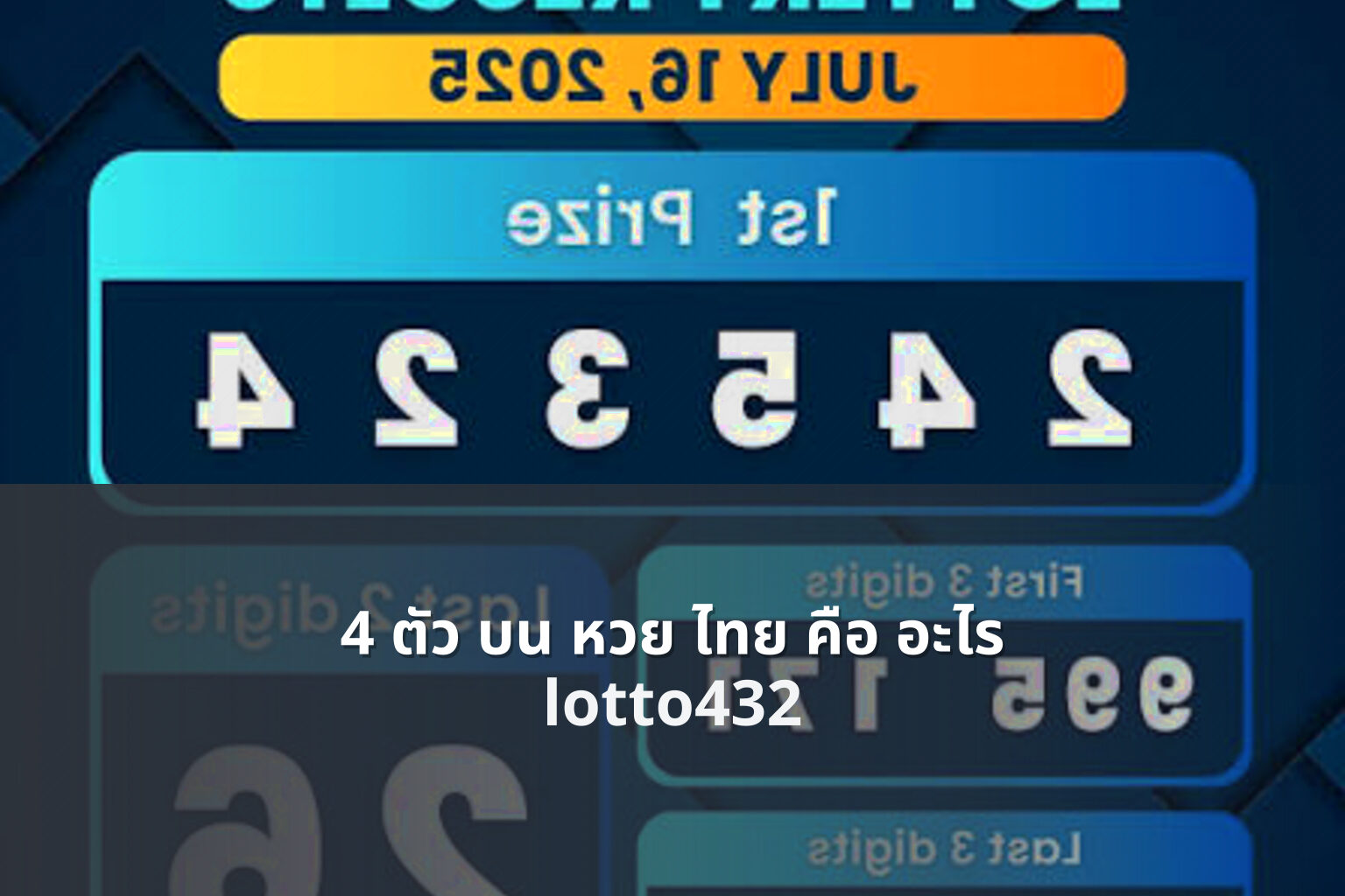 4 ตัว บน หวย ไทย คือ อะไร - explanation of 4-digit Thai lottery