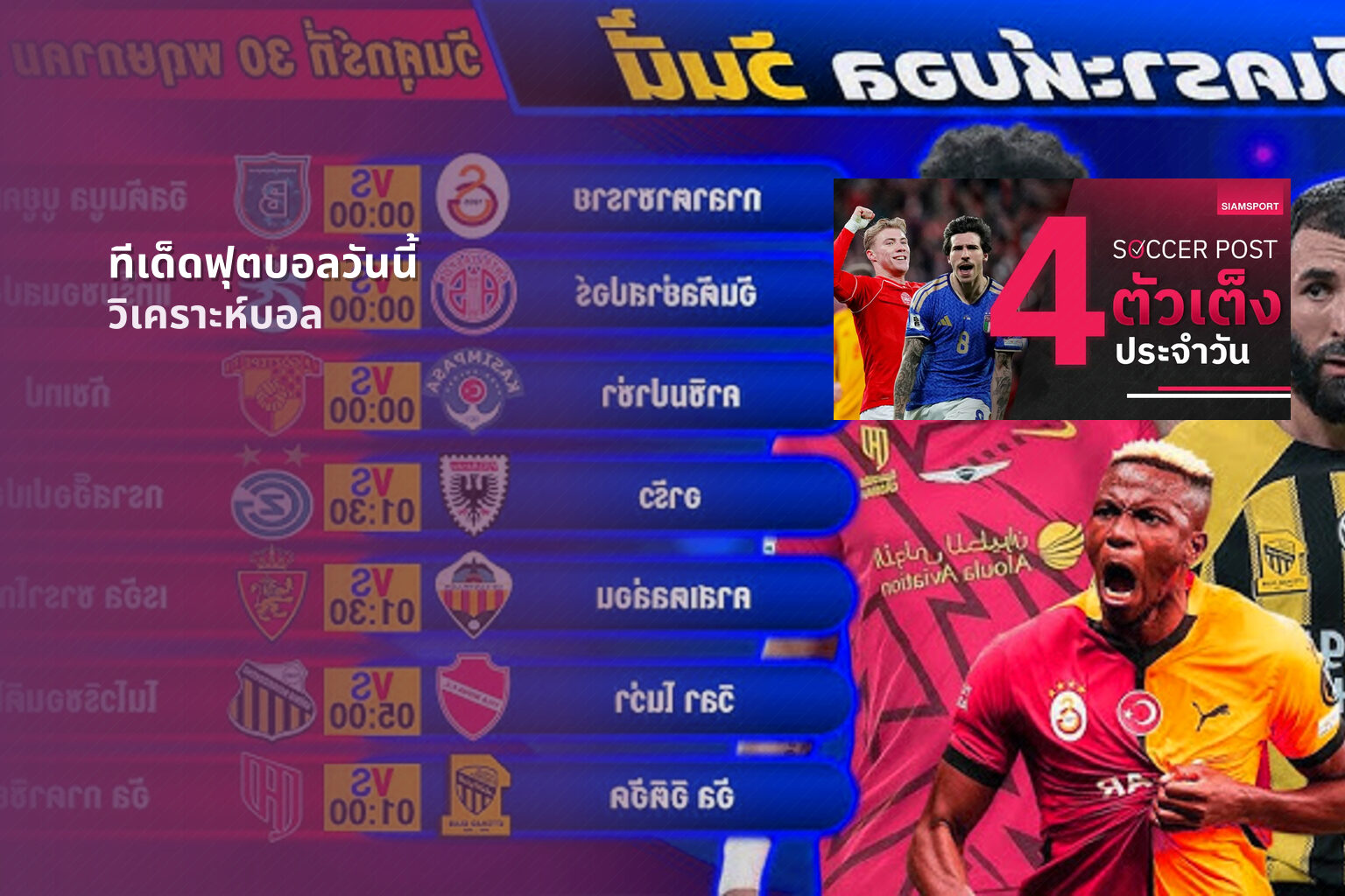 ทีเด็ดฟุตบอลวันนี้ - football predictions