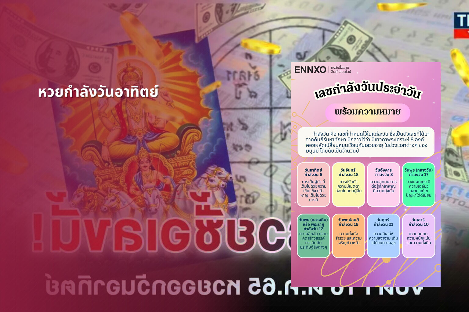หวยกำลังวันอาทิตย์ - Sunday lottery