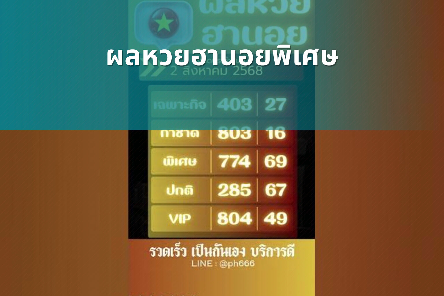 ผลหวยฮานอยพิเศษ - lottery results