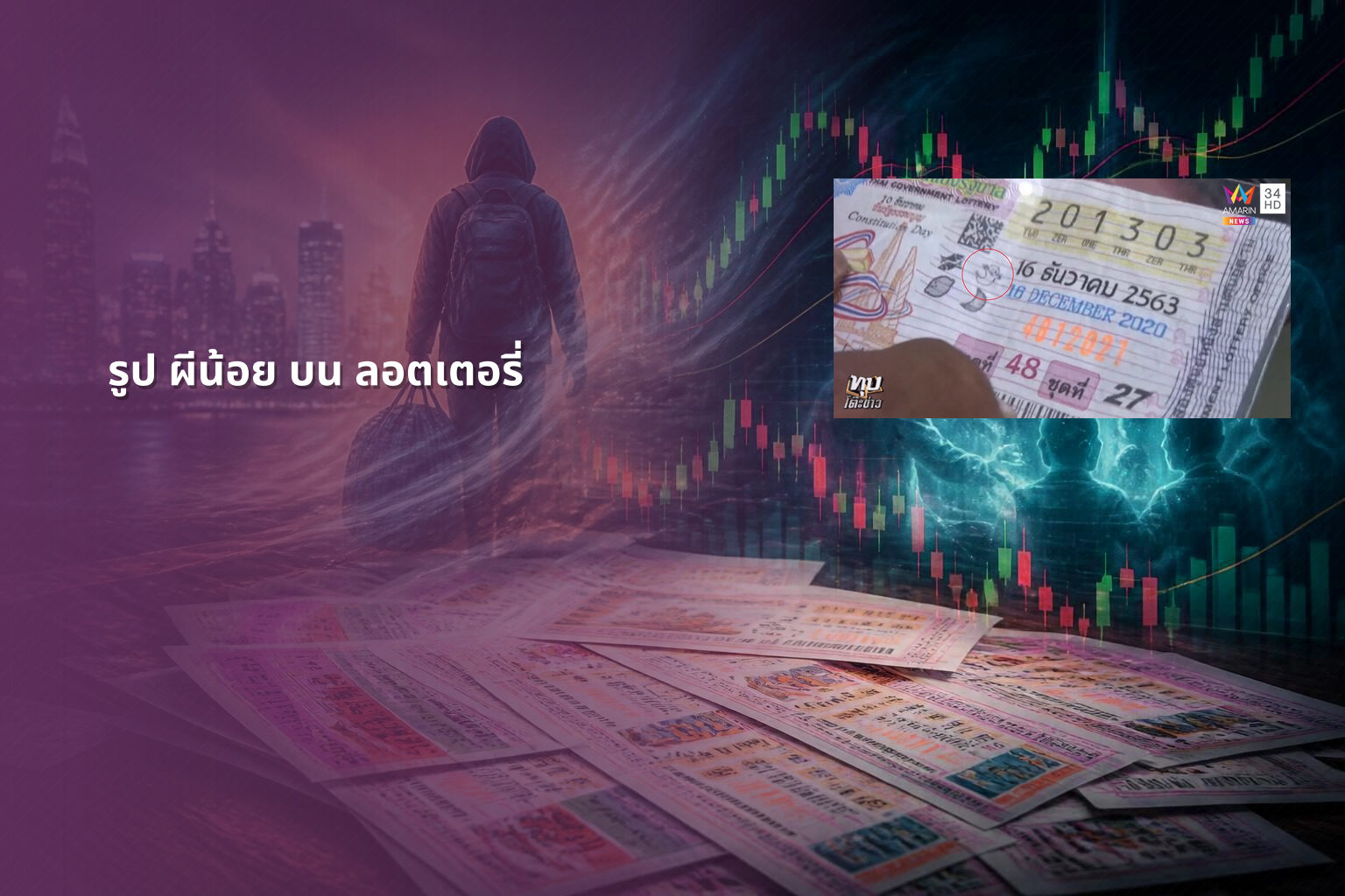 รูป ผีน้อย บน ลอตเตอรี่ - ghost image on lottery