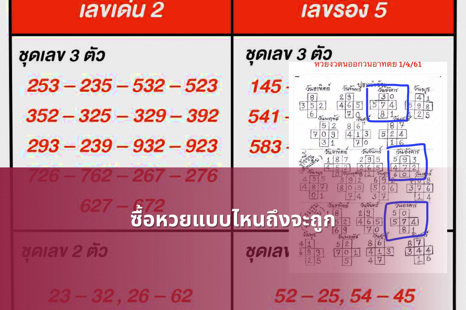 ซื้อหวยแบบไหนถึงจะถูก - หวย