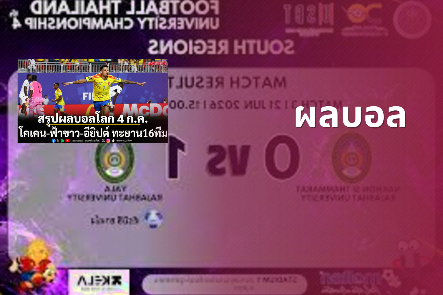 ผลบอล - football match results