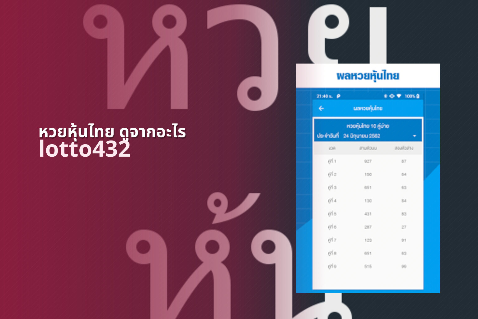 หวยหุ้นไทย ดูจากอะไร - How to view Thai stock lottery