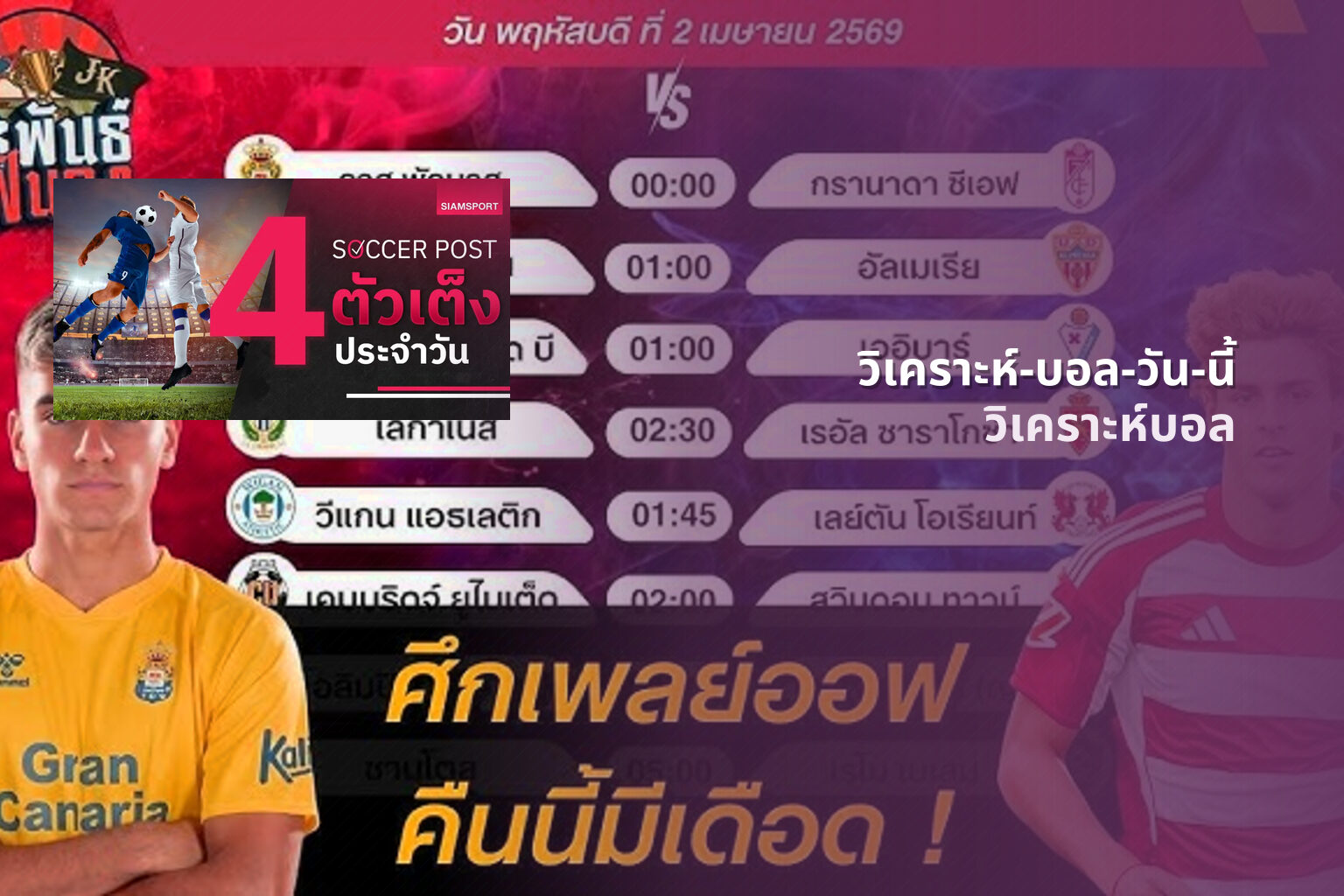 วิเคราะห์-บอล-วัน-นี้ - sports analysis