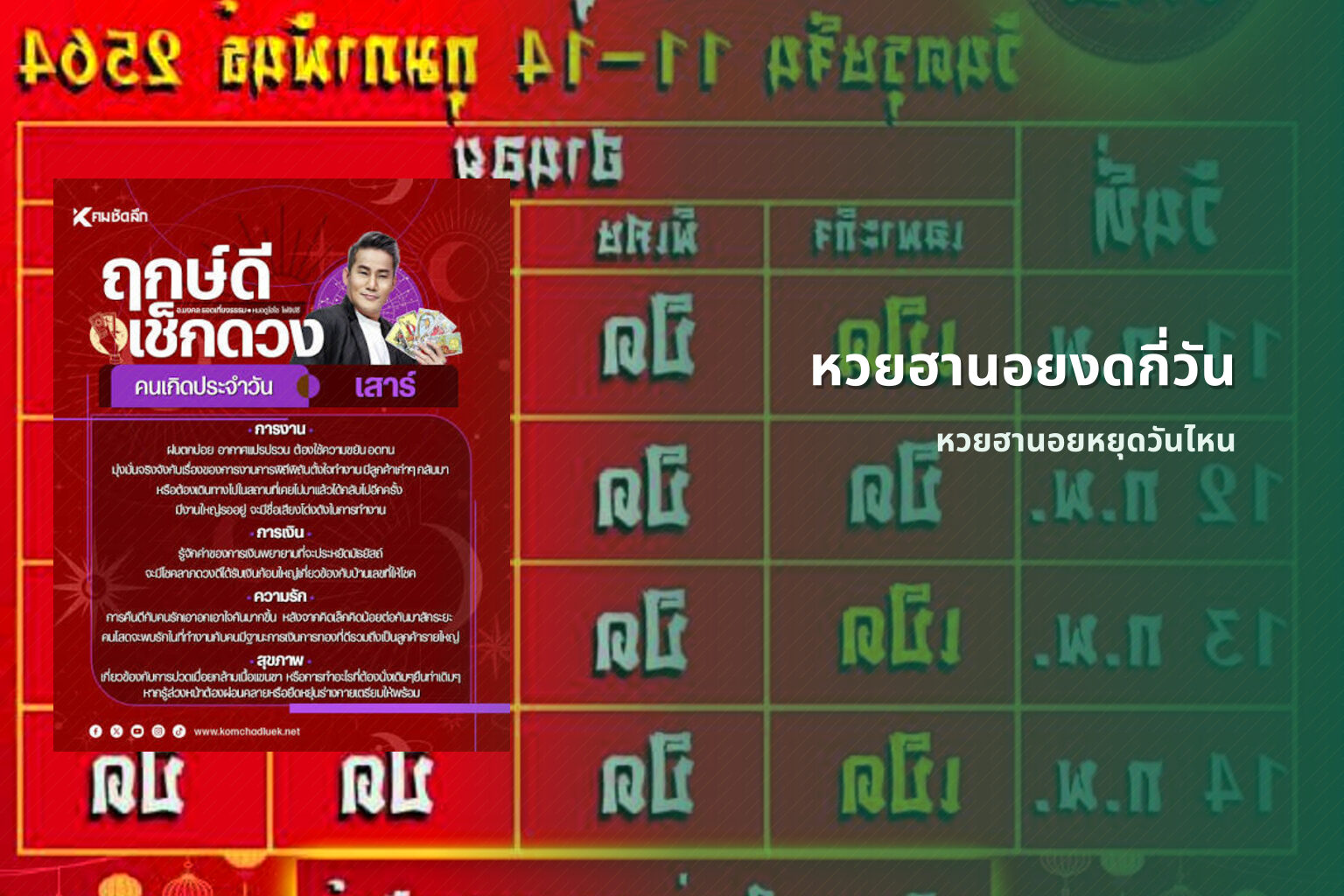 หวยฮานอยงดกี่วัน หวยฮานอยหยุดวันไหน