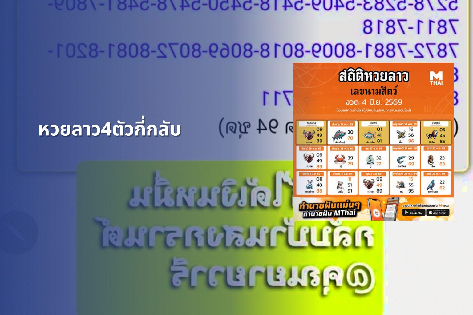 หวยลาว4ตัวกี่กลับ - หวยลาว