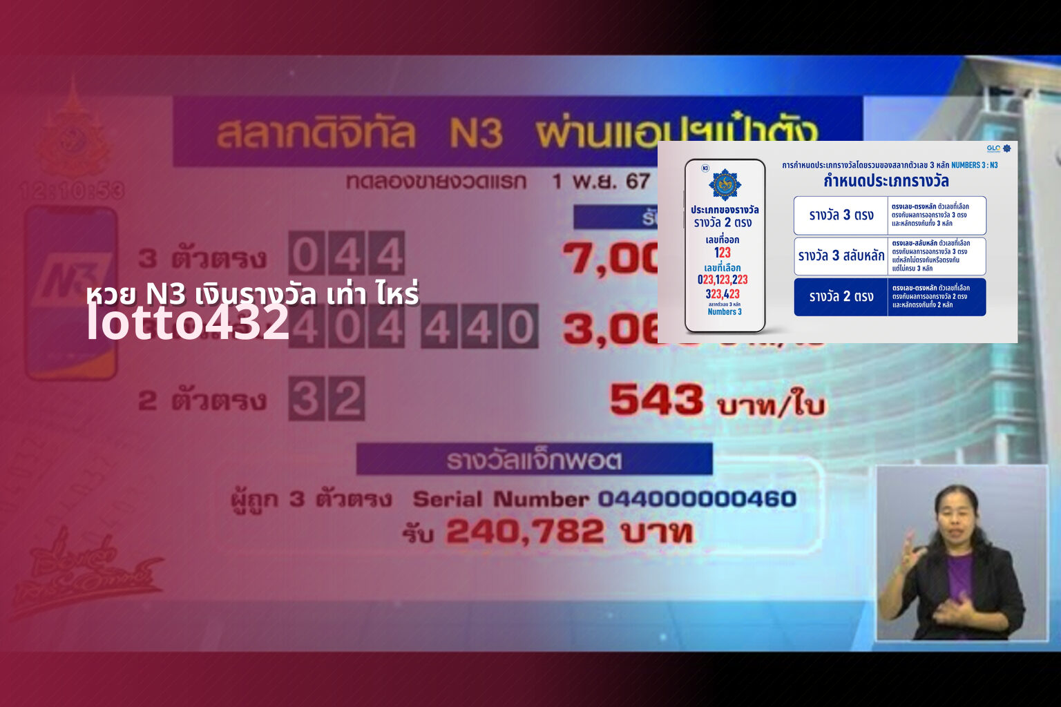 หวย N3 เงินรางวัล เท่า ไหร่ - หวย N3