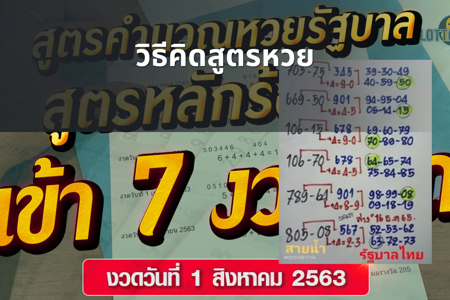วิธีคิดสูตรหวย - สูตรหวย