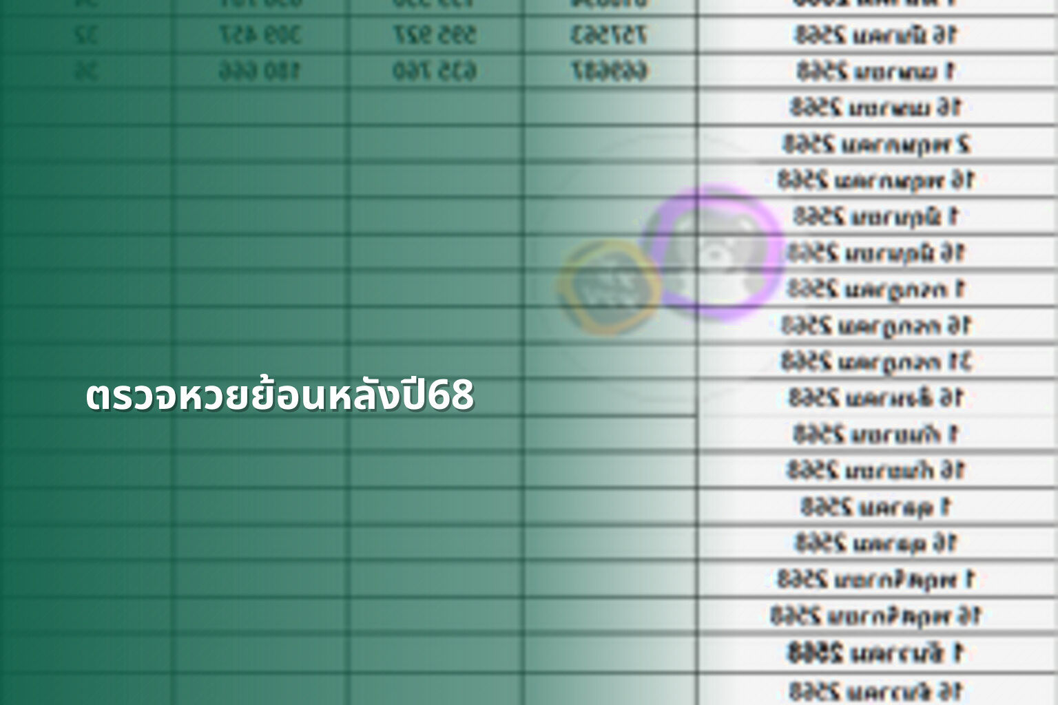 ตรวจหวยย้อนหลังปี68 - lottery history