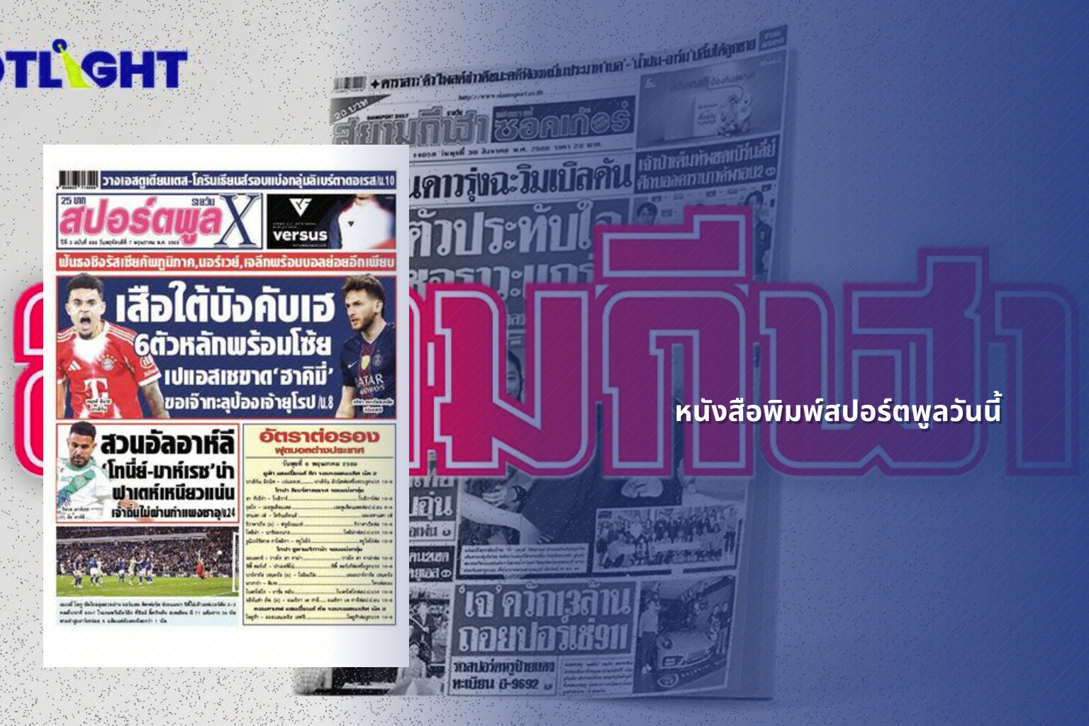 หนังสือพิมพ์สปอร์ตพูลวันนี้ - sports news